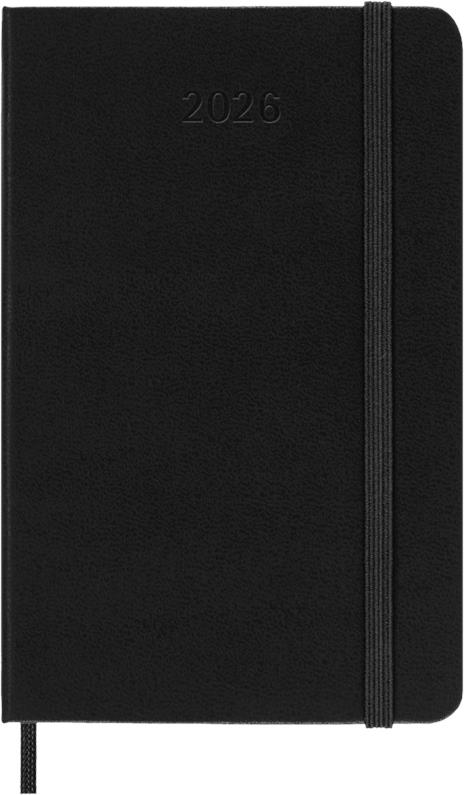 Agenda giornaliera Moleskine 2026, 12 mesi, Pocket, Copertina rigida, Nero - Pocket 9x14