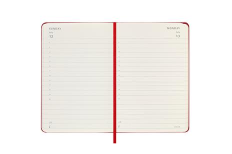 Agenda giornaliera Moleskine 2026, 12 mesi, Pocket, Copertina rigida, Rosso scarlatto - Pocket 9x14 - 3