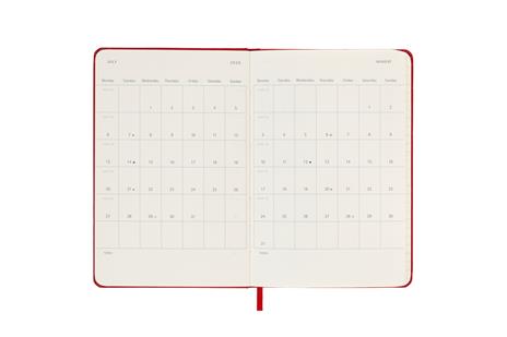 Agenda giornaliera Moleskine 2026, 12 mesi, Pocket, Copertina rigida, Rosso scarlatto - Pocket 9x14 - 4