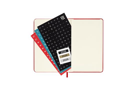Agenda giornaliera Moleskine 2026, 12 mesi, Pocket, Copertina rigida, Rosso scarlatto - Pocket 9x14 - 5