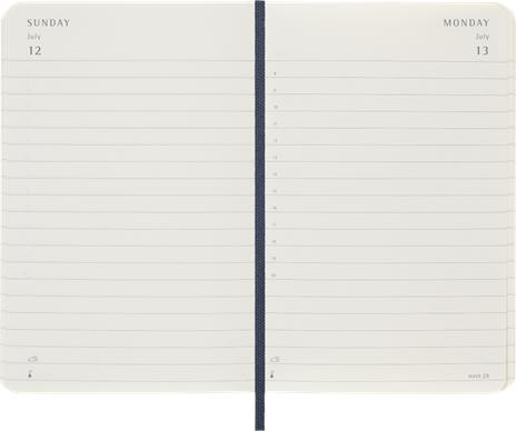 Agenda settimanale Moleskine 2026, con spazio per note 12 mesi, Pocket, Copertina morbida, Blu zaffiro - Pocket 9x14  - 3