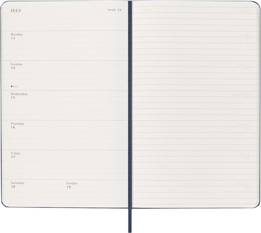 Agenda settimanale Moleskine 2026, con spazio per note 12 mesi, Large, Copertina rigida, Blu zaffiro - Large 13x21 - 3
