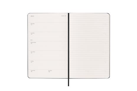 Agenda settimanale Moleskine 2025-26, con spazio per note 12 mesi, Large, Copertina rigida, Nero - Large 13x21 - 3