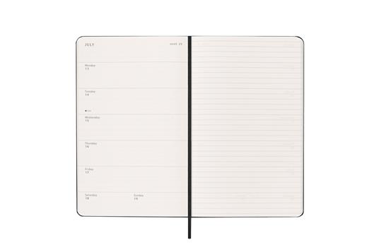 Agenda settimanale Moleskine 2025-26, con spazio per note 12 mesi, Large, Copertina rigida, Nero - Large 13x21 - 3