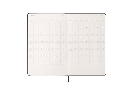 Agenda settimanale Moleskine 2025-26, con spazio per note 12 mesi, Large, Copertina rigida, Nero - Large 13x21 - 4