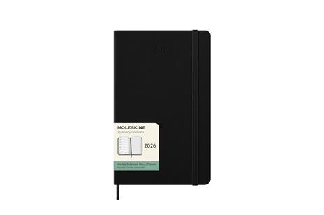 Agenda settimanale Moleskine 2025-26, con spazio per note 12 mesi, Large, Copertina rigida, Nero - Large 13x21 - 7