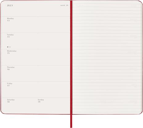 Agenda settimanale Moleskine 2026, con spazio per note 12 mesi, Large, Copertina rigida, Rosso scarlatto - Large 13x21 - 3