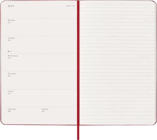 Agenda settimanale Moleskine 2026, con spazio per note 12 mesi, Large, Copertina rigida, Rosso scarlatto - Large 13x21 - 3