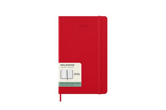 Agenda settimanale Moleskine 2026, con spazio per note 12 mesi, Large, Copertina rigida, Rosso scarlatto - Large 13x21 - 7