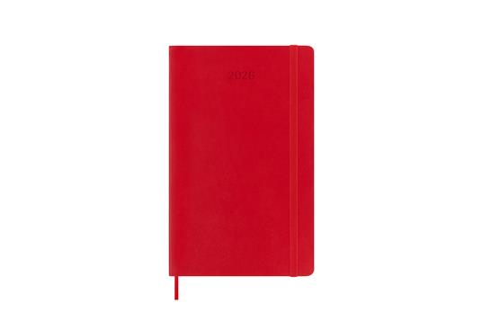 Agenda settimanale Moleskine 2025-26, con spazio per note 12 mesi, Large, Copertina morbida, Rosso scarlatto - Large 13x21