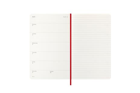 Agenda settimanale Moleskine 2025-26, con spazio per note 12 mesi, Large, Copertina morbida, Rosso scarlatto - Large 13x21 - 3