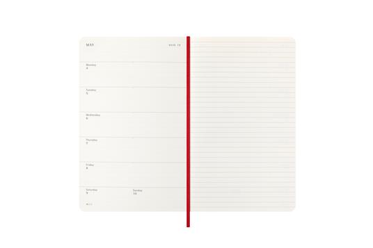 Agenda settimanale Moleskine 2025-26, con spazio per note 12 mesi, Large, Copertina morbida, Rosso scarlatto - Large 13x21 - 3