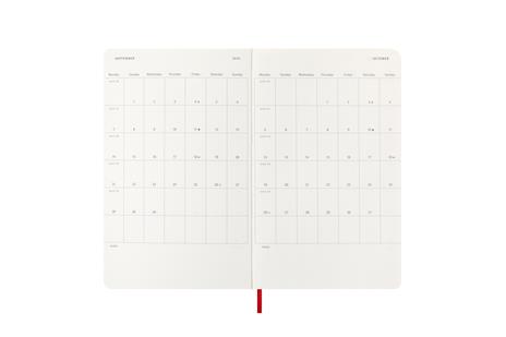 Agenda settimanale Moleskine 2025-26, con spazio per note 12 mesi, Large, Copertina morbida, Rosso scarlatto - Large 13x21 - 4