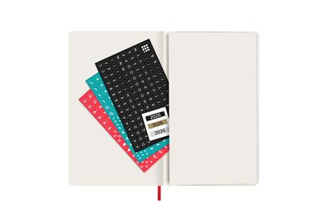 Agenda settimanale Moleskine 2025-26, con spazio per note 12 mesi, Large, Copertina morbida, Rosso scarlatto - Large 13x21 - 5