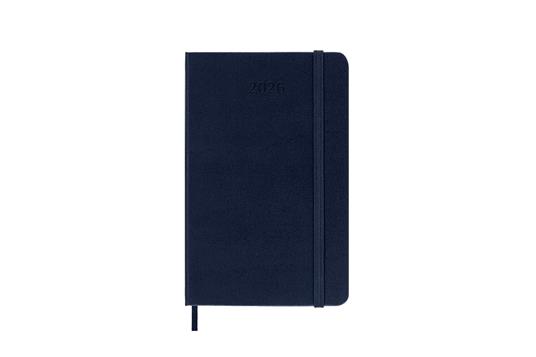 Agenda settimanale Moleskine 2025-26, con spazio per note 12 mesi, Pocket, Copertina rigida, Blu zaffiro - Pocket 9x14