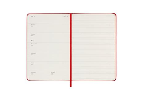 Agenda settimanale Moleskine 2025-26, con spazio per note 12 mesi, Pocket, Copertina rigida, Rosso scarlatto - Pocket 9x14 - 3