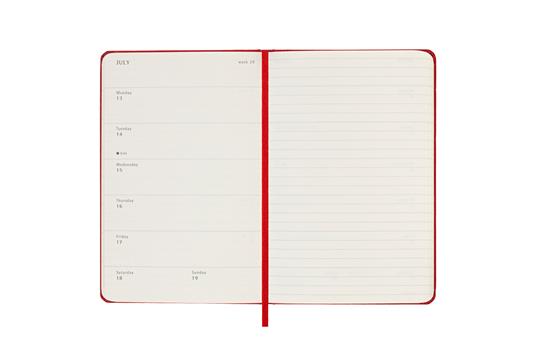 Agenda settimanale Moleskine 2025-26, con spazio per note 12 mesi, Pocket, Copertina rigida, Rosso scarlatto - Pocket 9x14 - 3
