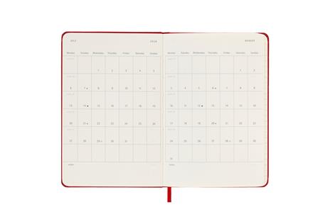 Agenda settimanale Moleskine 2025-26, con spazio per note 12 mesi, Pocket, Copertina rigida, Rosso scarlatto - Pocket 9x14 - 4