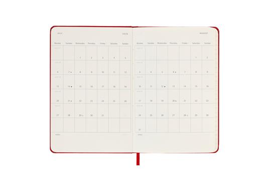 Agenda settimanale Moleskine 2025-26, con spazio per note 12 mesi, Pocket, Copertina rigida, Rosso scarlatto - Pocket 9x14 - 4