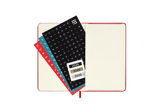 Agenda settimanale Moleskine 2025-26, con spazio per note 12 mesi, Pocket, Copertina rigida, Rosso scarlatto - Pocket 9x14 - 5