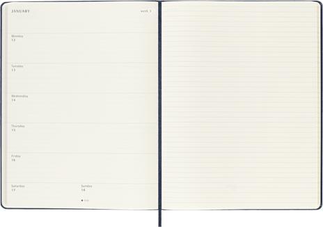 Agenda settimanale Moleskine 2026, con spazio per note 12 mesi, XL, Copertina rigida, Blu zaffiro - XL 19x25 - 3