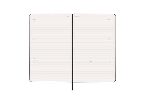 Agenda settimanale Moleskine 2026, orizzontale 12 mesi, Large, Copertina rigida, Nero - Large 13x21 - 3