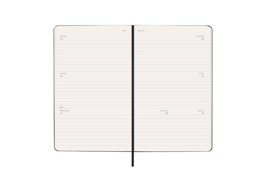 Agenda settimanale Moleskine 2026, orizzontale 12 mesi, Large, Copertina rigida, Nero - Large 13x21 - 3
