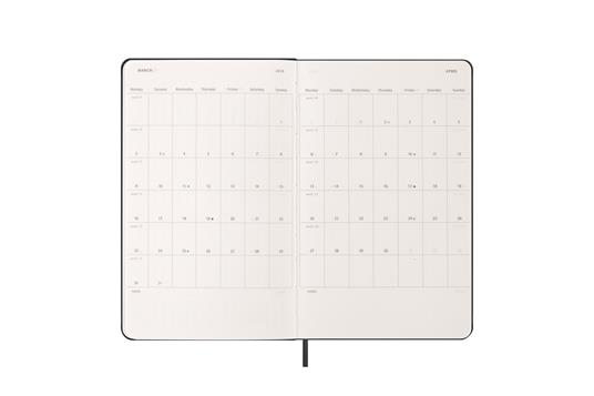 Agenda settimanale Moleskine 2026, orizzontale 12 mesi, Large, Copertina rigida, Nero - Large 13x21 - 4