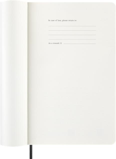 Agenda settimanale Moleskine 2026, orizzontale 12 mesi, Large, Copertina morbida, Nero - Large 13x21  - 2