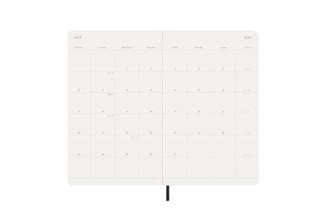 Agenda mensile Moleskine 2025-26, 12 mesi, Large, Copertina morbida, Nero - Large 13x21 - 4