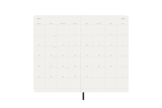Agenda mensile Moleskine 2025-26, 12 mesi, Large, Copertina morbida, Nero - Large 13x21 - 4