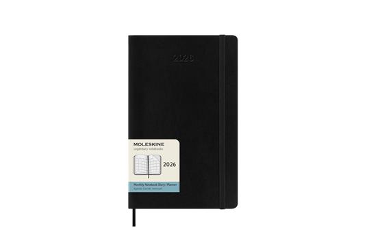 Agenda mensile Moleskine 2025-26, 12 mesi, Large, Copertina morbida, Nero - Large 13x21 - 7