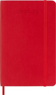 Agenda settimanale Moleskine 2025-26, con spazio per note 18 mesi, Large, Copertina morbida, Rosso scarlatto - Large 13x21