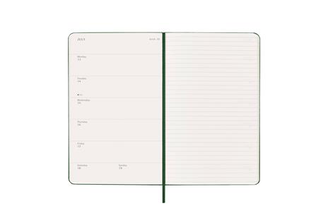Agenda settimanale Moleskine 2025-26, con spazio per note 12 mesi, Large, Copertina rigida, Verde mirto - Large 13x21 - 3