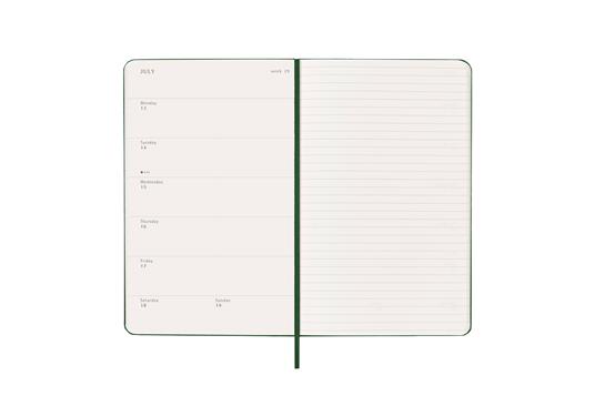 Agenda settimanale Moleskine 2025-26, con spazio per note 12 mesi, Large, Copertina rigida, Verde mirto - Large 13x21 - 3