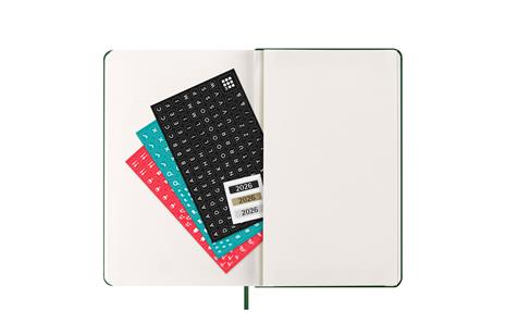 Agenda settimanale Moleskine 2025-26, con spazio per note 12 mesi, Large, Copertina rigida, Verde mirto - Large 13x21 - 5