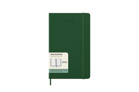 Agenda settimanale Moleskine 2025-26, con spazio per note 12 mesi, Large, Copertina rigida, Verde mirto - Large 13x21 - 7