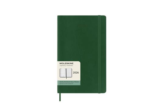 Agenda settimanale Moleskine 2026, con spazio per note 12 mesi, Large, Copertina morbida, Verde mirto - Large 13x21  - 7
