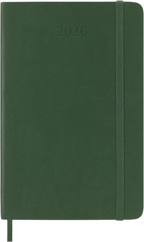 Agenda settimanale Moleskine 2026, con spazio per note 12 mesi, Pocket, Copertina morbida, Verde mirto - Pocket 9x14 