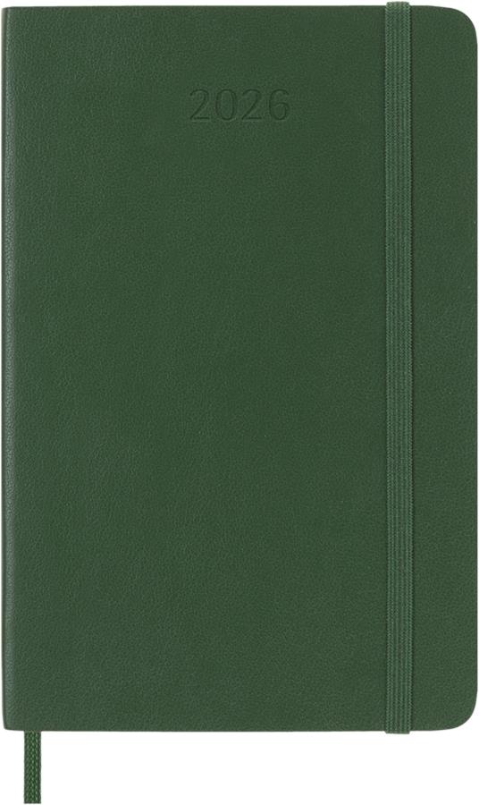 Agenda settimanale Moleskine 2026, con spazio per note 12 mesi, Pocket, Copertina morbida, Verde mirto - Pocket 9x14 