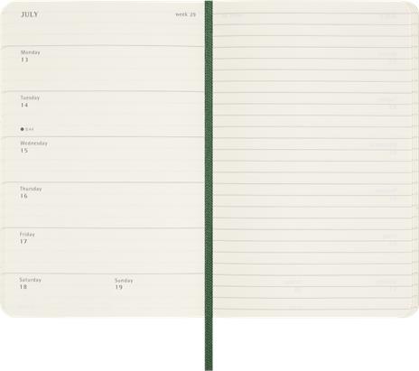 Agenda settimanale Moleskine 2026, con spazio per note 12 mesi, Pocket, Copertina morbida, Verde mirto - Pocket 9x14  - 3