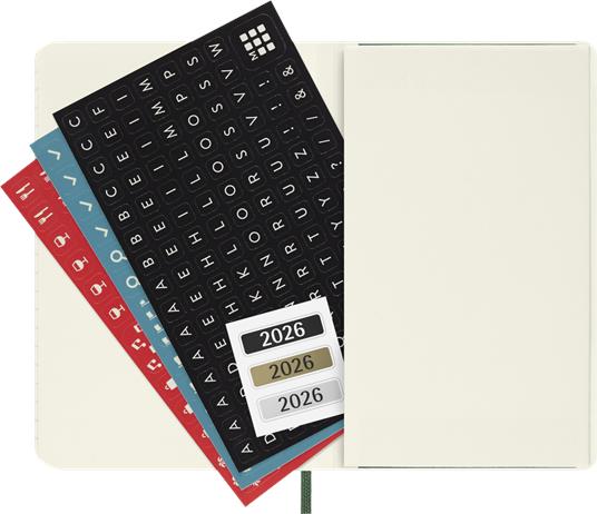 Agenda settimanale Moleskine 2026, con spazio per note 12 mesi, Pocket, Copertina morbida, Verde mirto - Pocket 9x14  - 5