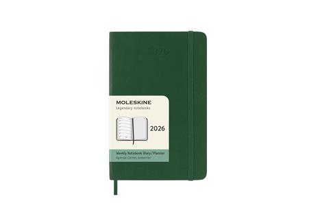 Agenda settimanale Moleskine 2026, con spazio per note 12 mesi, Pocket, Copertina morbida, Verde mirto - Pocket 9x14  - 7
