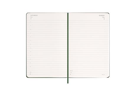 Agenda giornaliera Moleskine 2025-26, 12 mesi, Large, Copertina rigida, Verde mirto - Large 13x21 - 3