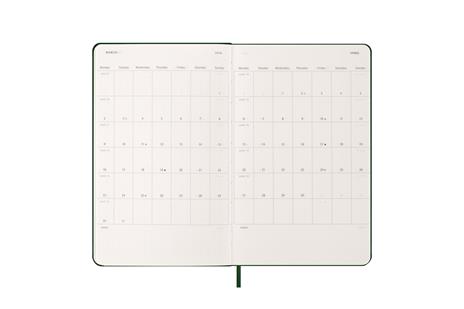 Agenda giornaliera Moleskine 2025-26, 12 mesi, Large, Copertina rigida, Verde mirto - Large 13x21 - 4