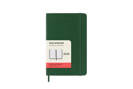 Agenda giornaliera Moleskine 2026, 12 mesi, Pocket, Copertina morbida, Verde mirto - Pocket 9x14 - 7