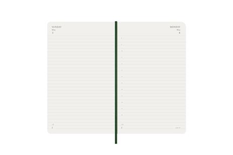 Agenda giornaliera Moleskine 2026, 12 mesi, Large, Copertina morbida, Verde mirto - Large 13x21 - 3