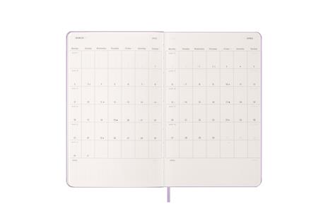 Agenda giornaliera Moleskine 2025-26, 12 mesi, Large, Copertina rigida, Pastel Lilac - Large 13x21 - 4