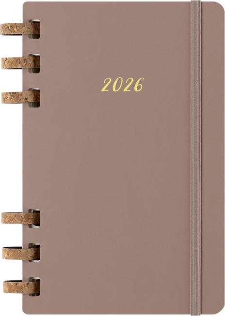 Agenda con rilegatura a spirale 2026 Moleskine. Color nocciola - Large 13x21 