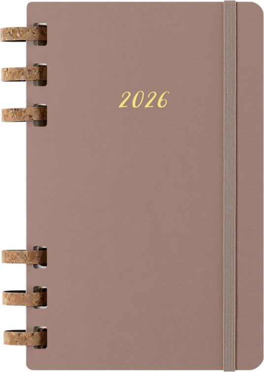 Agenda con rilegatura a spirale 2026 Moleskine. Color nocciola - Large 13x21 